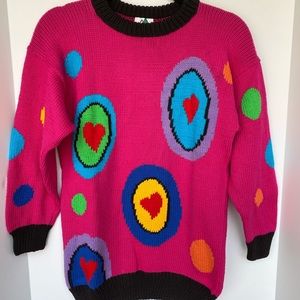 NEW 90’s Vintage Novelty ❤️ Crew Neck Sweater